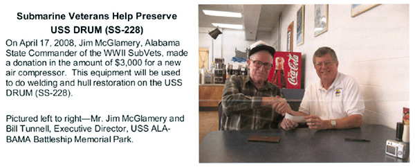 Alabama USSVWWII donate $3,000