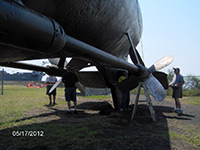 Sanding and priming the propellers