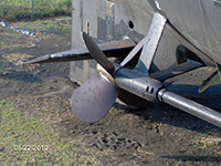 Sanding and priming the propellers