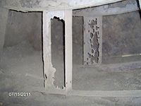 sandblasting and I-beam in tank