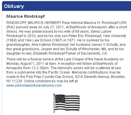 Rindskopf obituary